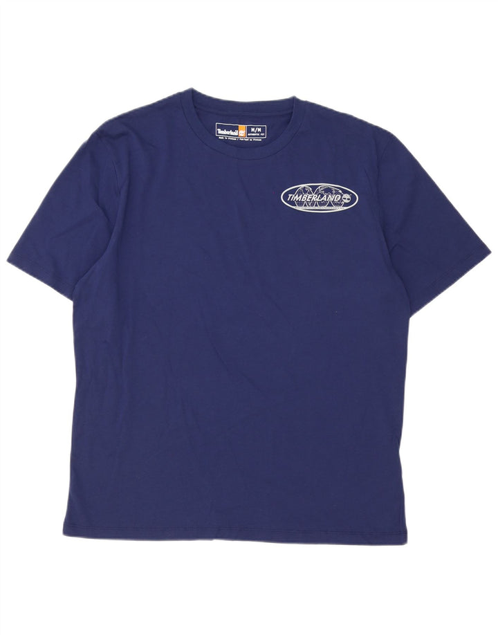 Timberland Herren Grafik-T-Shirt-Oberteil aus mittelblauer Baumwolle