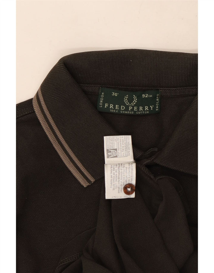 Fred Perry Herren-Langarm-Poloshirt, klein, graue Baumwolle