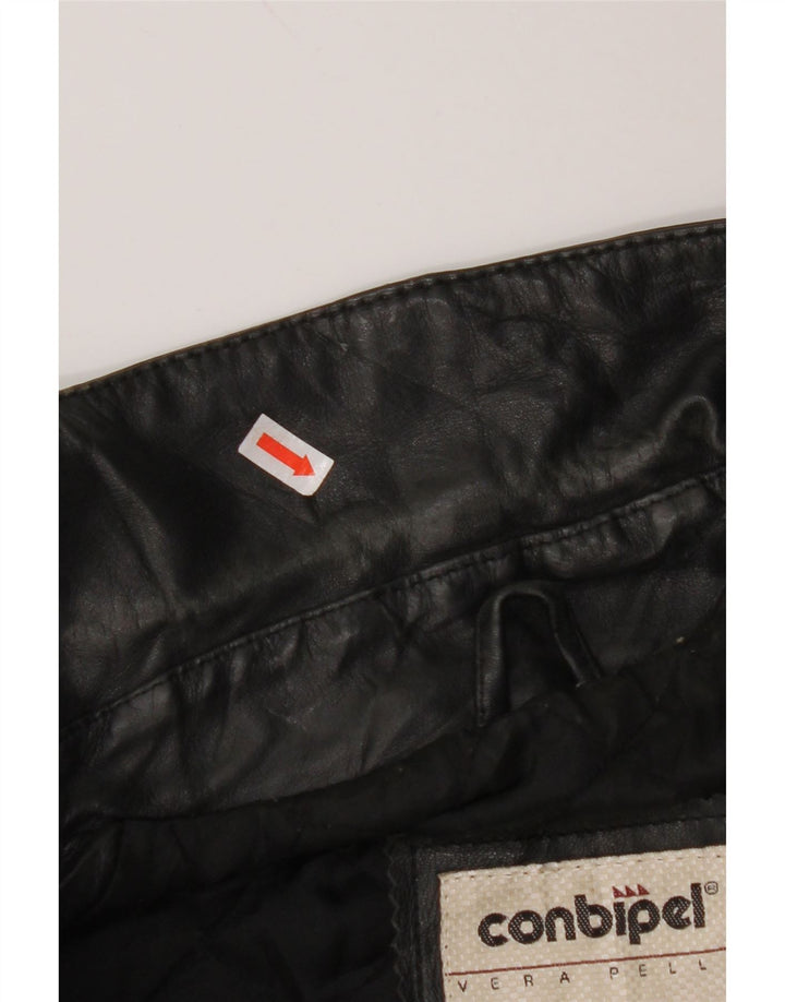 CONBIPEL Herren Lederjacke IT 44 XS Schwarzes Leder