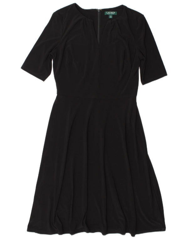 Ralph Lauren Damen A-Linien-Kleid US 8 Mittelschwarzes Polyester