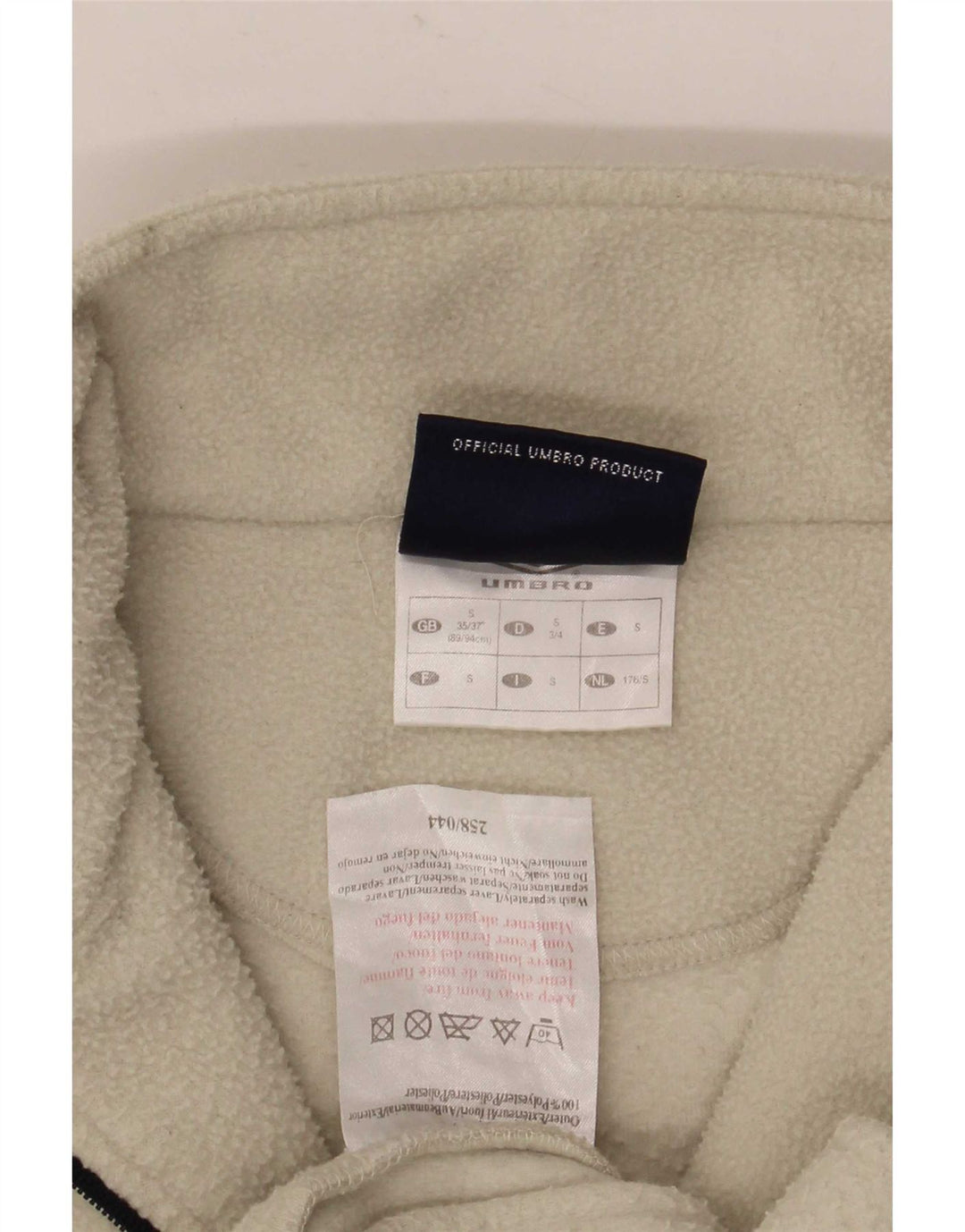 Umbro Damen-Fleecepullover mit Reißverschluss am Hals, übergroß, Größe S, gebrochenes Weiß