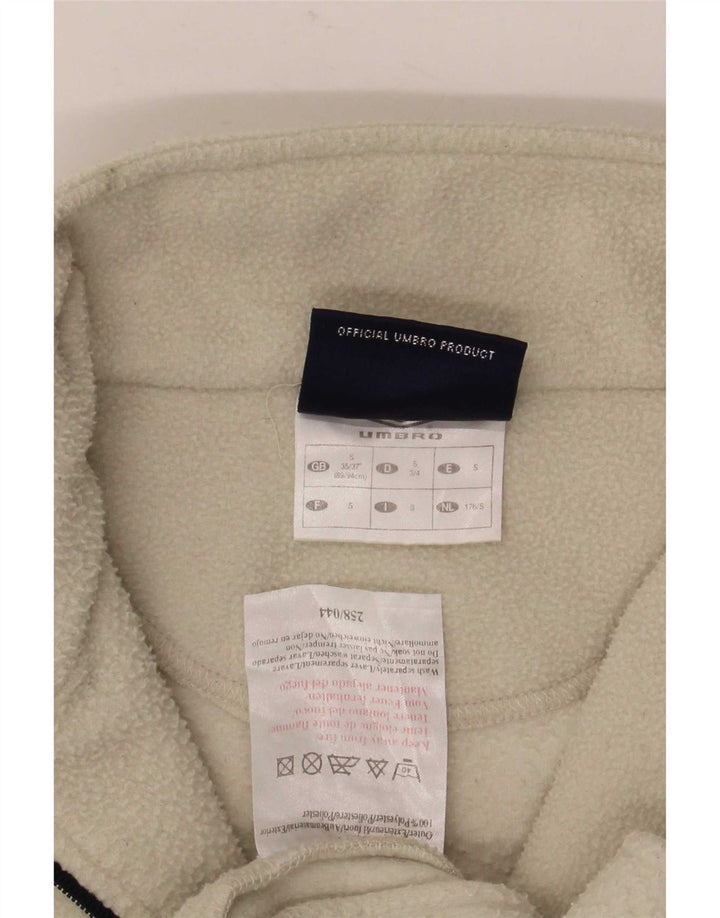 Umbro Damen-Fleecepullover mit Reißverschluss am Hals, übergroß, Größe S, gebrochenes Weiß
