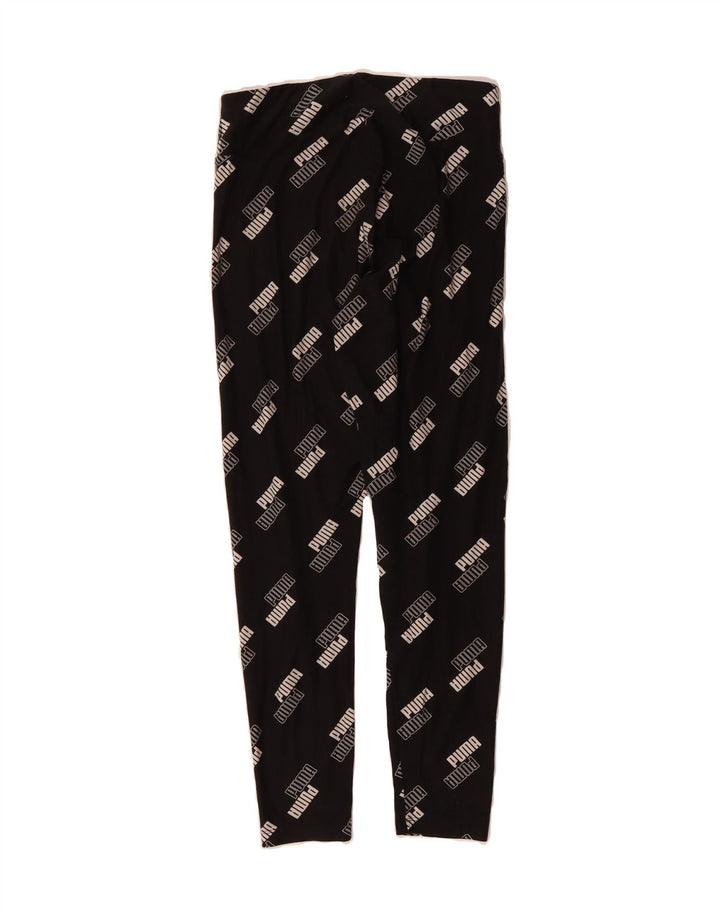 PUMA Womens Graphic Leggings UK 12 Medium Black Vintage Puma and Second-Hand Puma from Messina Hembry 