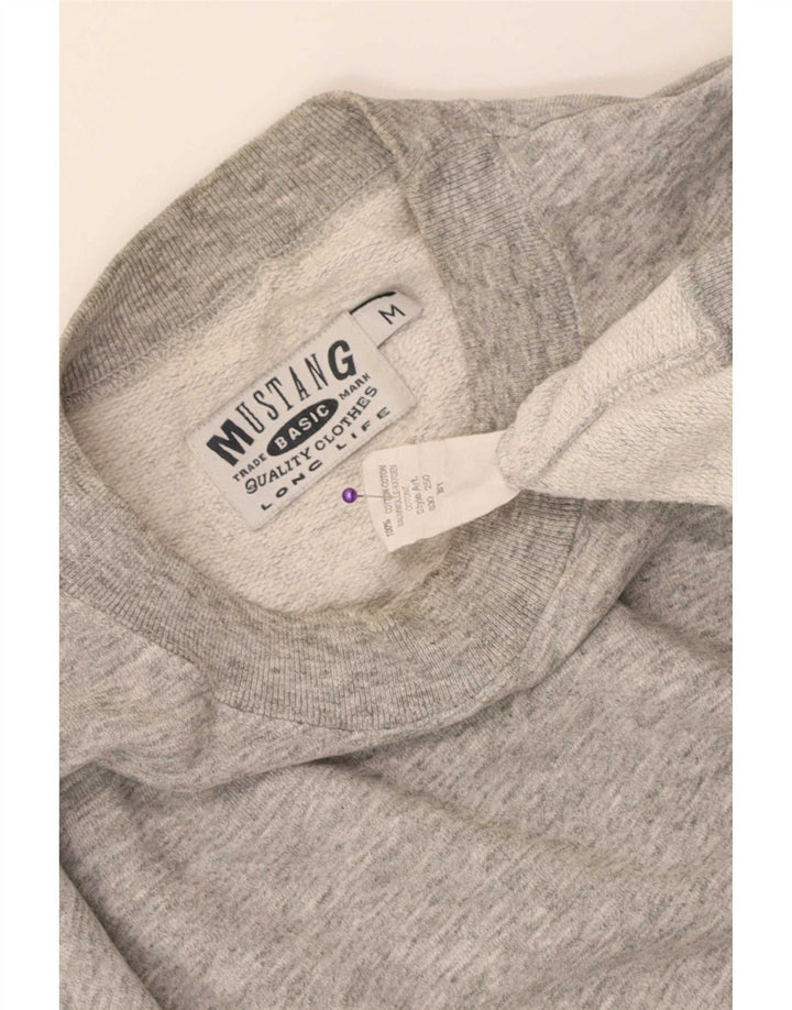 Mustang Herren-Sweatshirt-Pullover aus mittelgrau gesprenkelter Baumwolle