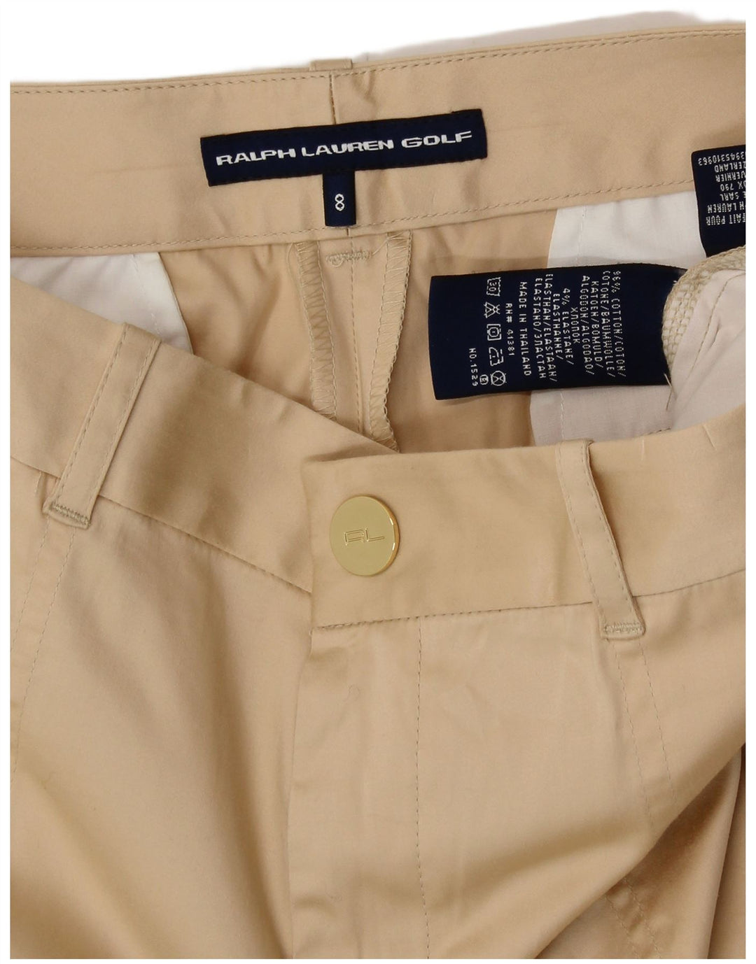 Ralph Lauren Damen-Golf-Capri-Hose, US 8, M, W30, L21, Beige, Baumwolle