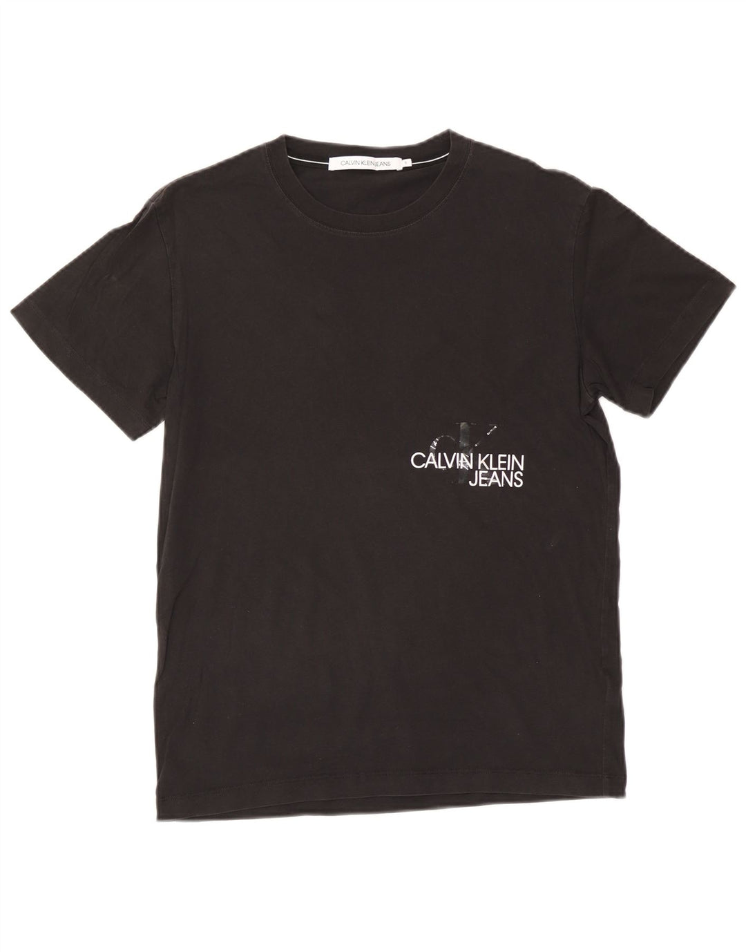 CALVIN KLEIN JEANS Herren Grafik T-Shirt Top Small Schwarz Baumwolle