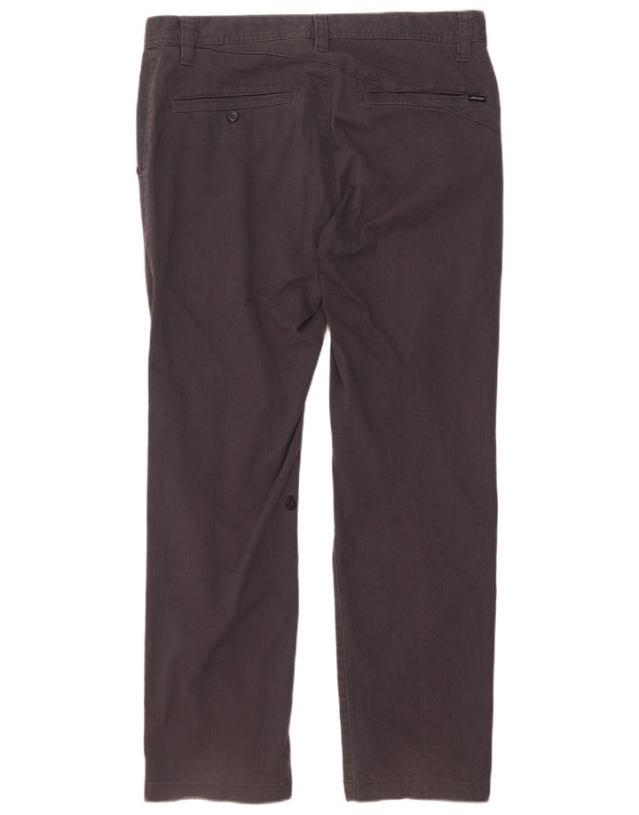 Volcom Herren Straight Chino Hose W34 L32 Graue Baumwolle