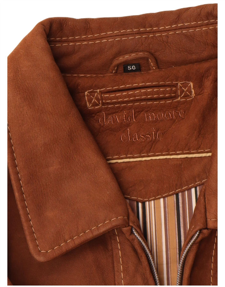 David Moore Herren Lederjacke IT 50 großes braunes Leder