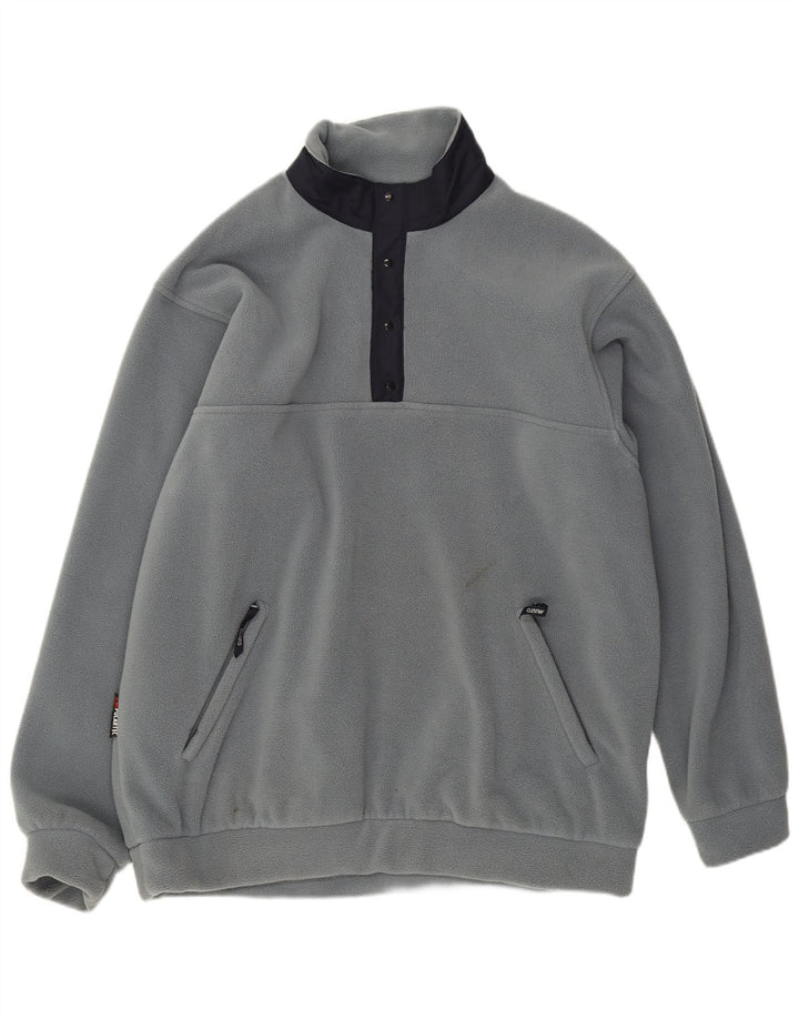 Musto Herren-Fleecepullover mit Knopfkragen, XL, grau, Polyester