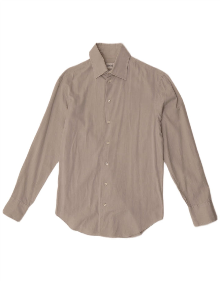 Armani Collezioni Herrenhemd Größe 39 15 1/2 Mittelgraue Baumwolle