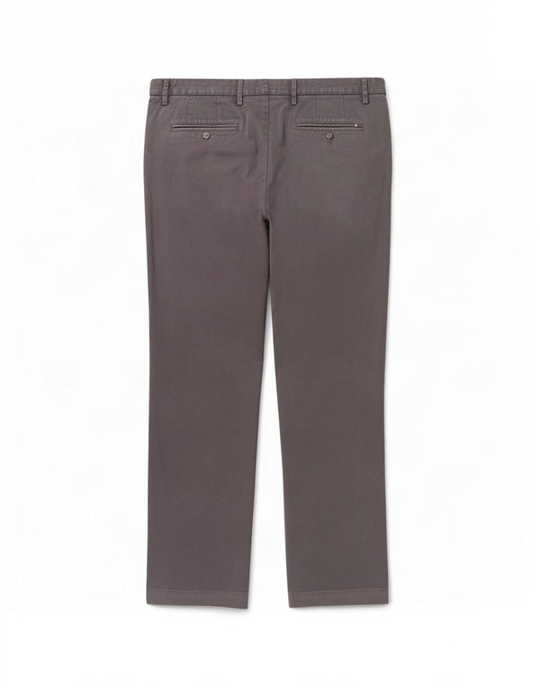 Tommy Hilfiger Slim Chino-Hose für Herren, W36, L32, graue Baumwolle