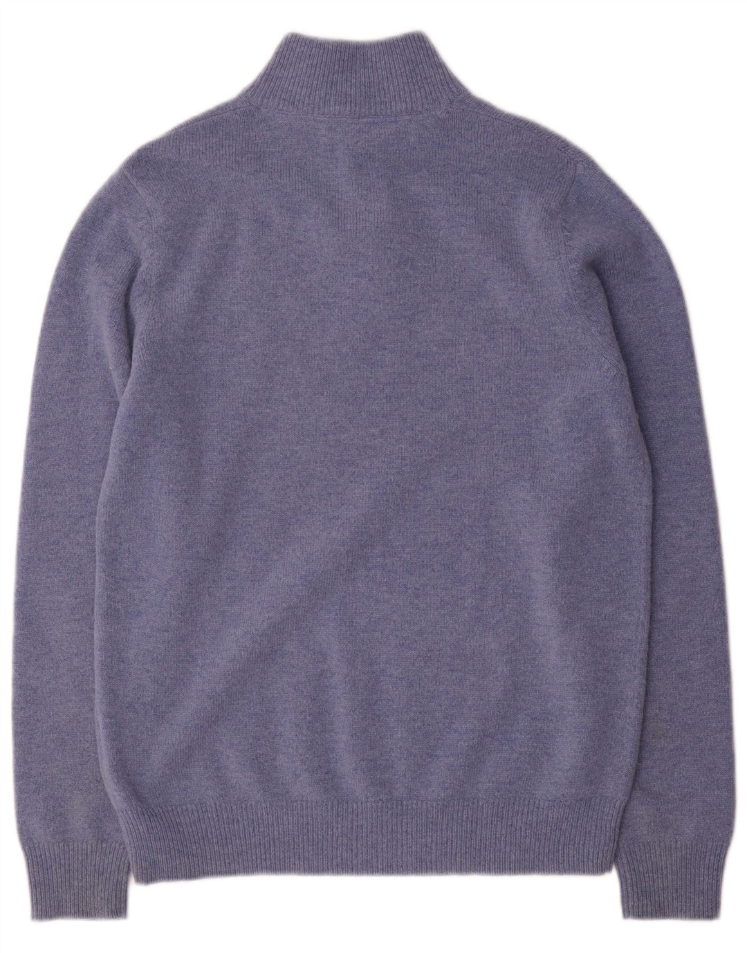 Crew Clothing Herren-Pullover mit Knopfkragen, mittelblaue Wolle