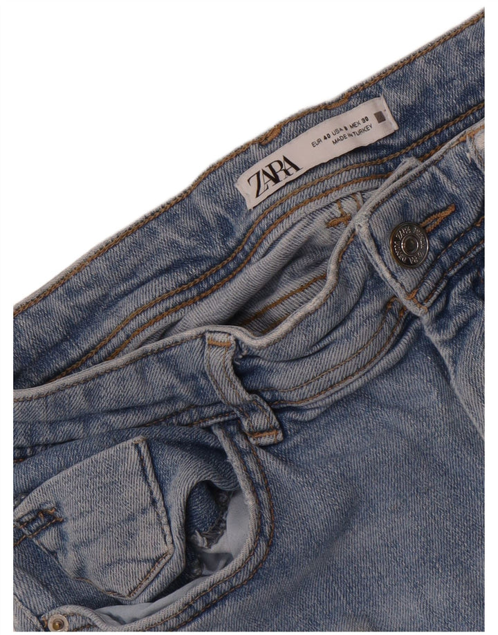 Zara Damen Distressed Skinny Jeans EU 40 Medium W30 L28 Blau