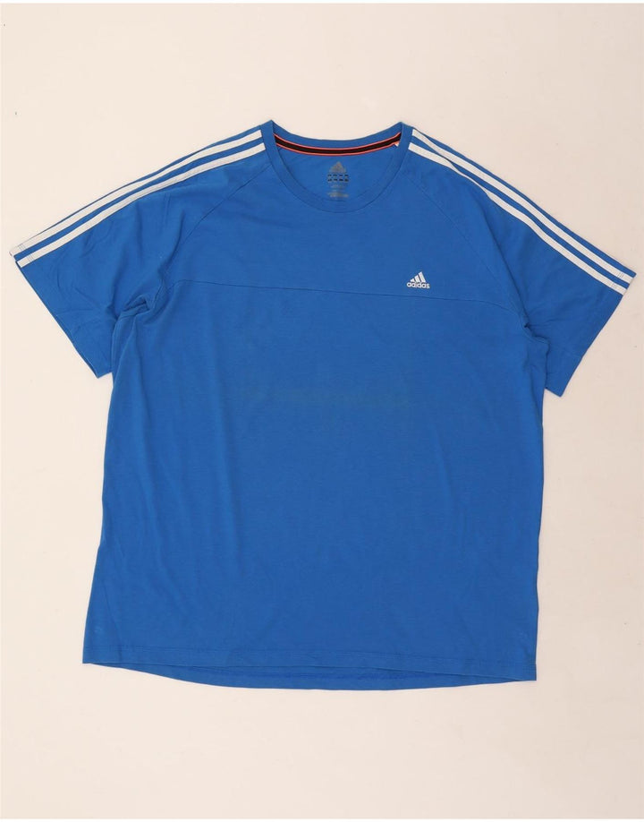 Adidas Herren T-Shirt Top 2XL Blau Baumwolle
