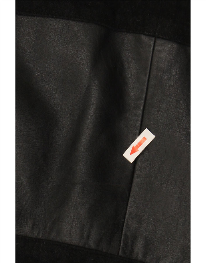 VINTAGE Damen Wildlederjacke IT 48 XL Schwarz