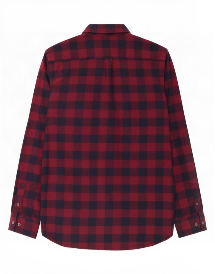 French Connection Herren-Flanellhemd, großes rotes Gingham-Muster