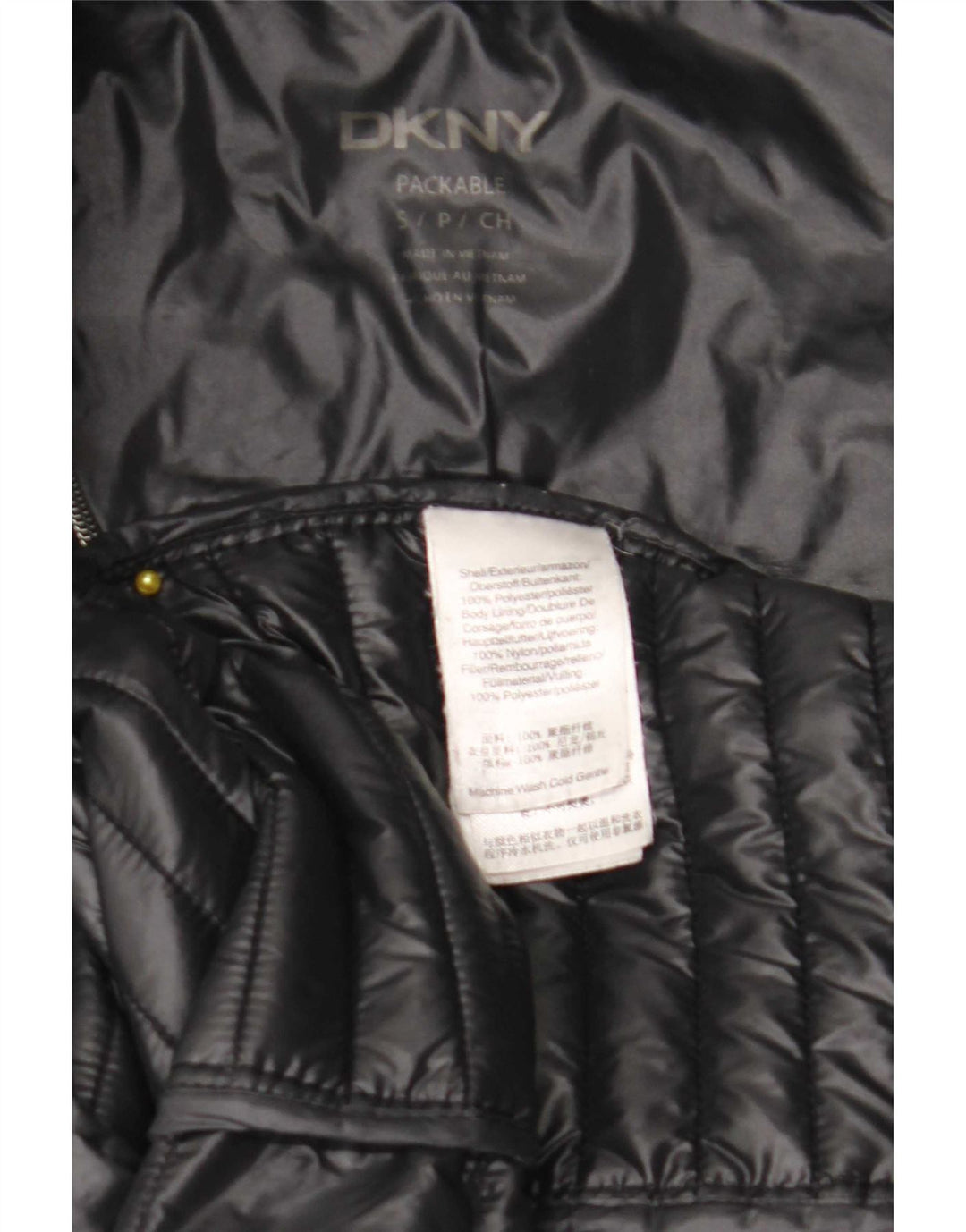 Dkny Damen-Jacke mit Kapuze, gepolstert, UK 10, Größe S, Schwarz, Polyester