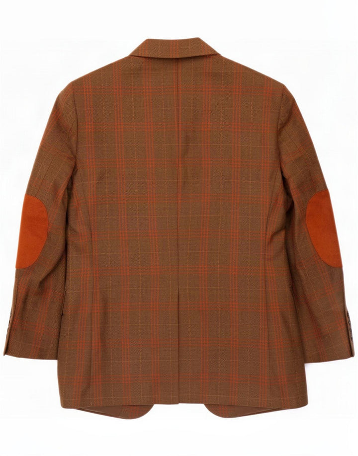 Duca Visconti Herren 2-Knopf-Blazerjacke IT 46 Small Brown Check