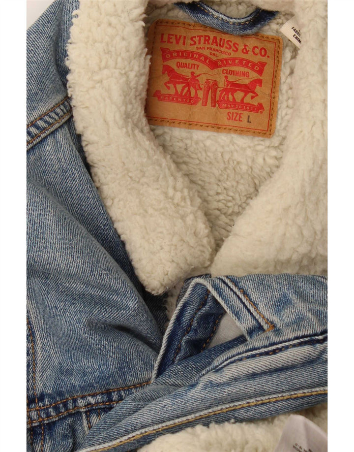 Levi's Herren Sherpa Jeansjacke UK 40 Large Blau