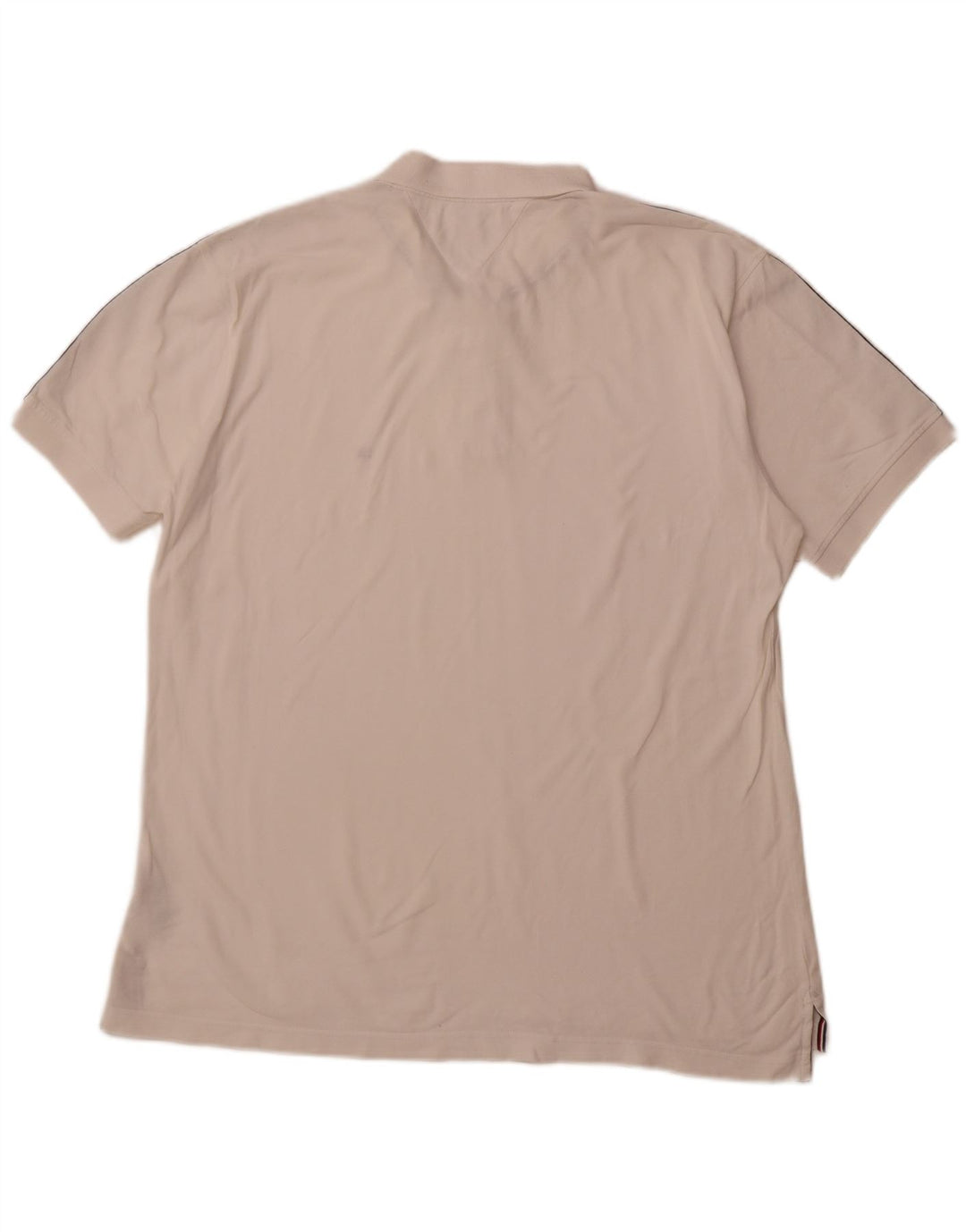 TOMMY HILFIGER Herren-Poloshirt mit normaler Passform, 2XL, weiße Farbblock-Baumwolle