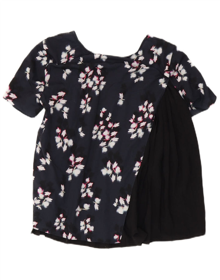 French Connection Damen-Blusenoberteil, UK-Größe 40, Größe S, Schwarz, Blumenmuster, Polyester