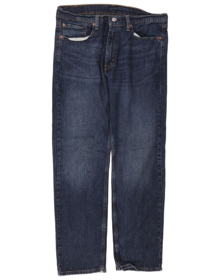 LEVI'S Herren 505 Straight Jeans W36 L32 Marineblaue Baumwolle