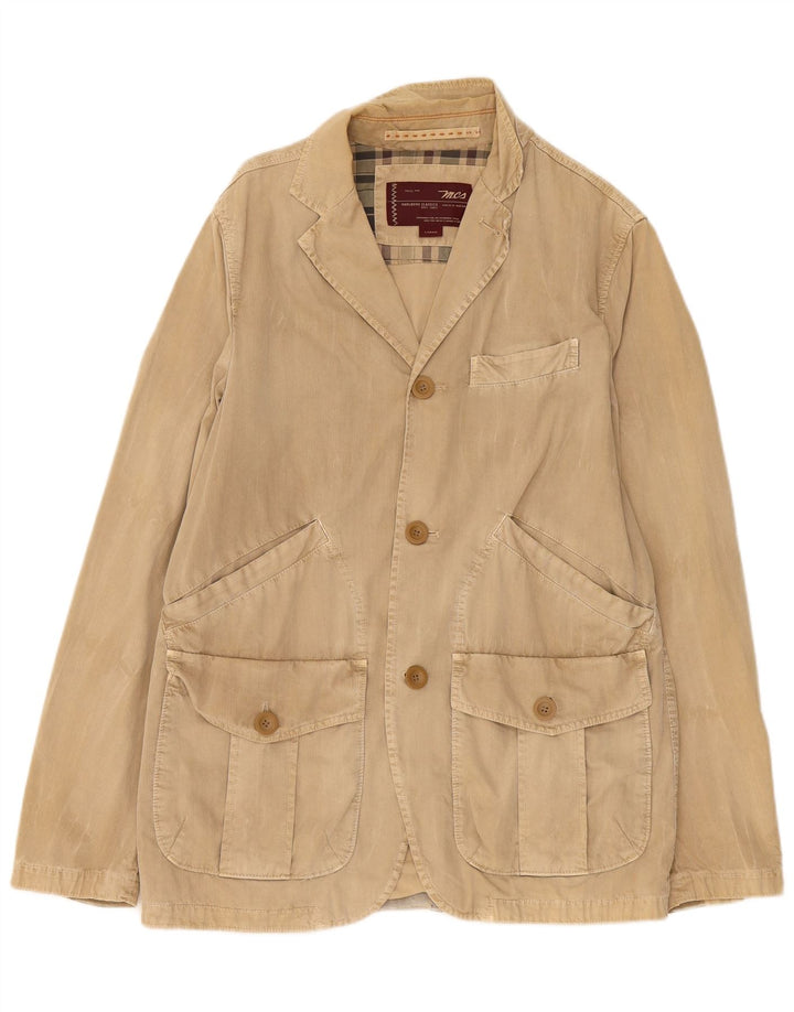 Marlboro Classics Herren-Blazer mit 3 Knöpfen, UK 40, Größe L, Beige, Baumwolle