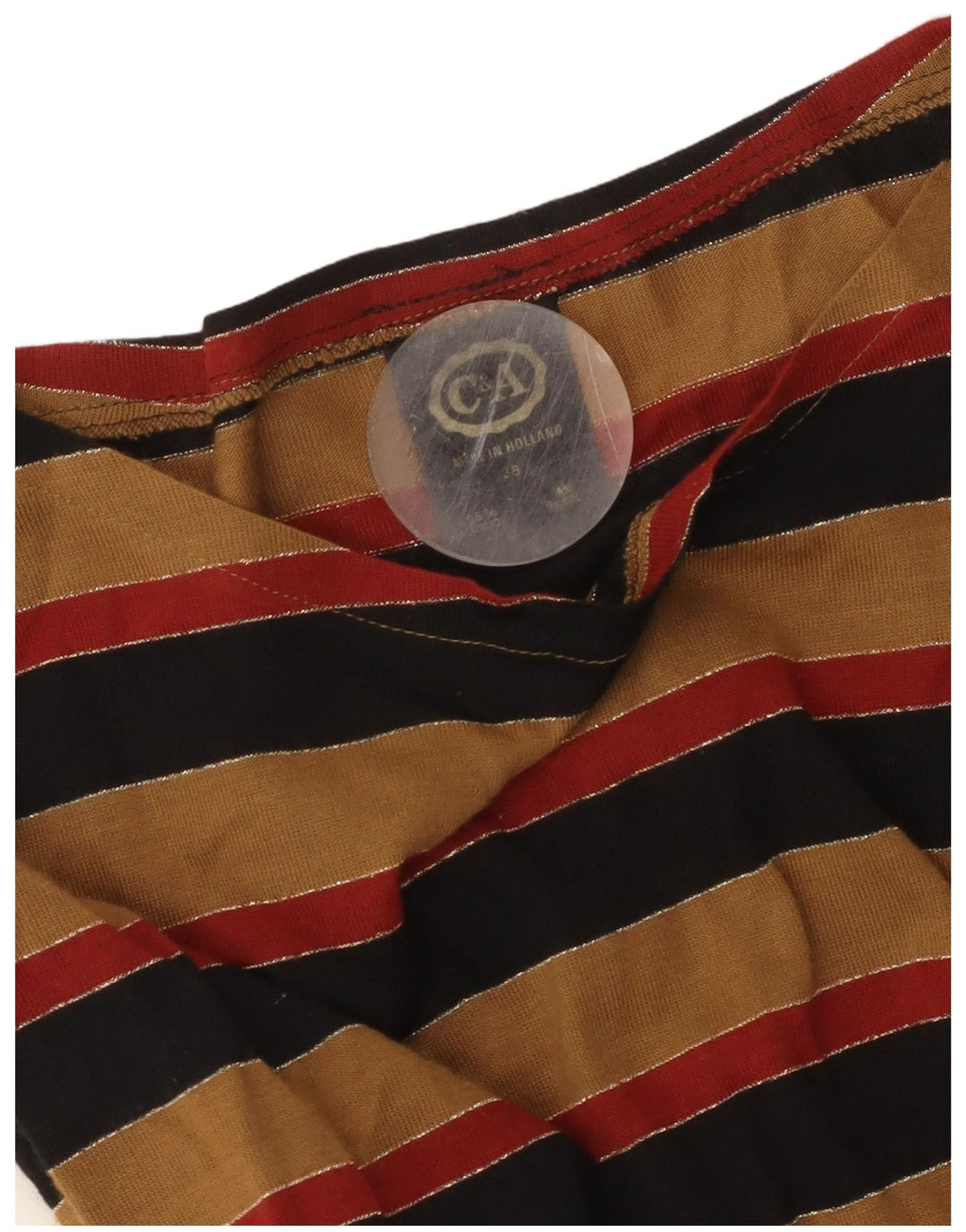 C&A Damen-Maxikleid mit langen Ärmeln, EU 38, mittelbraun, gestreift, Acryl