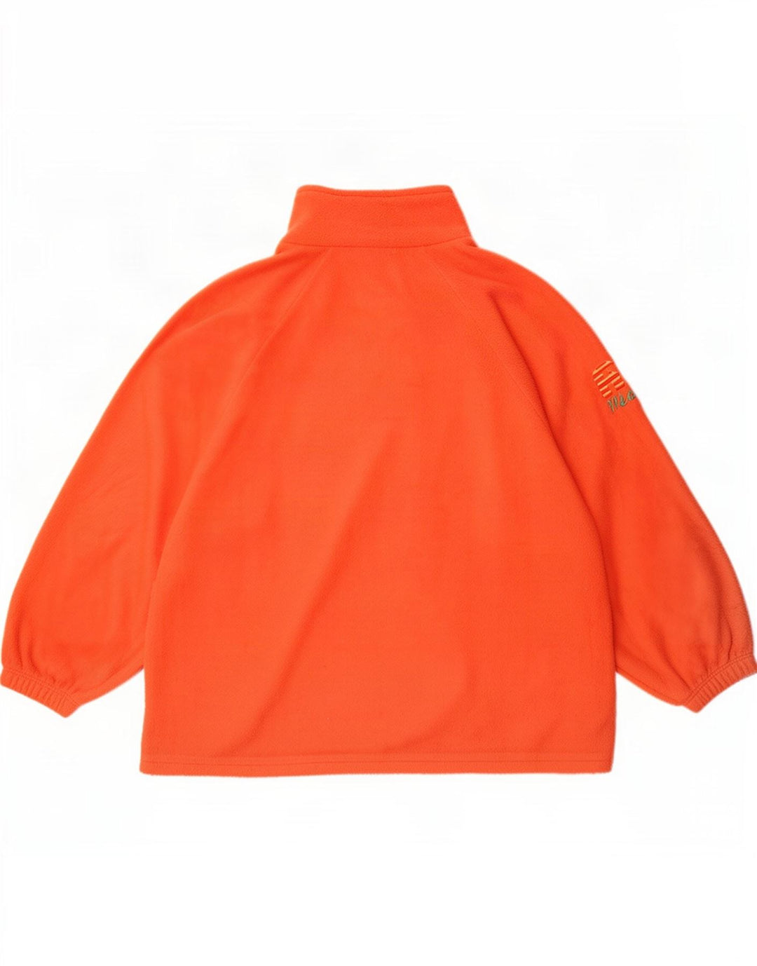 Vintage Herren-Fleecepullover mit grafischem Reißverschluss und mittlerem Orange-Geometrie