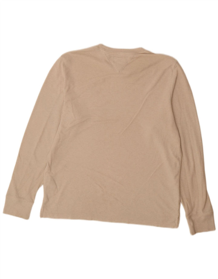 Tommy Hilfiger Herren-Top, langärmelig, groß, beige, Baumwolle