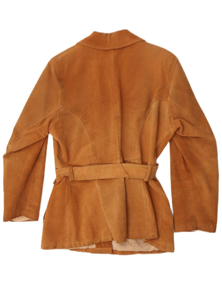Vintage Damen Wildlederjacke UK 14 Mittelbraunes Leder