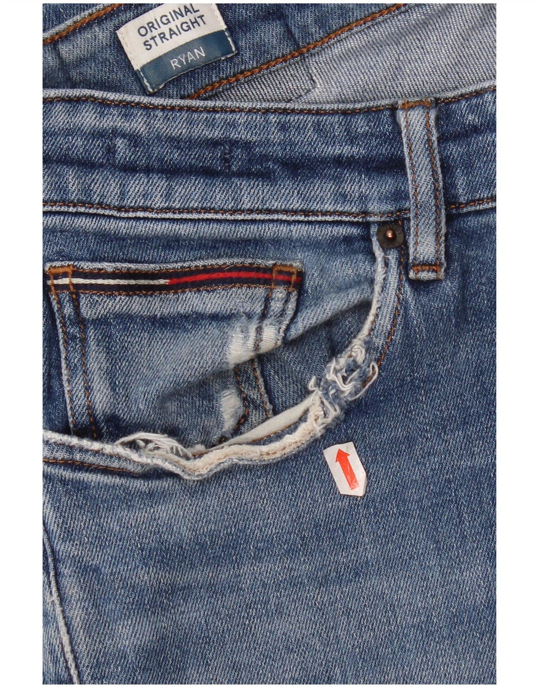 Tommy Hilfiger Herren Ryan Straight Jeans W32 L42 Blaue Baumwolle
