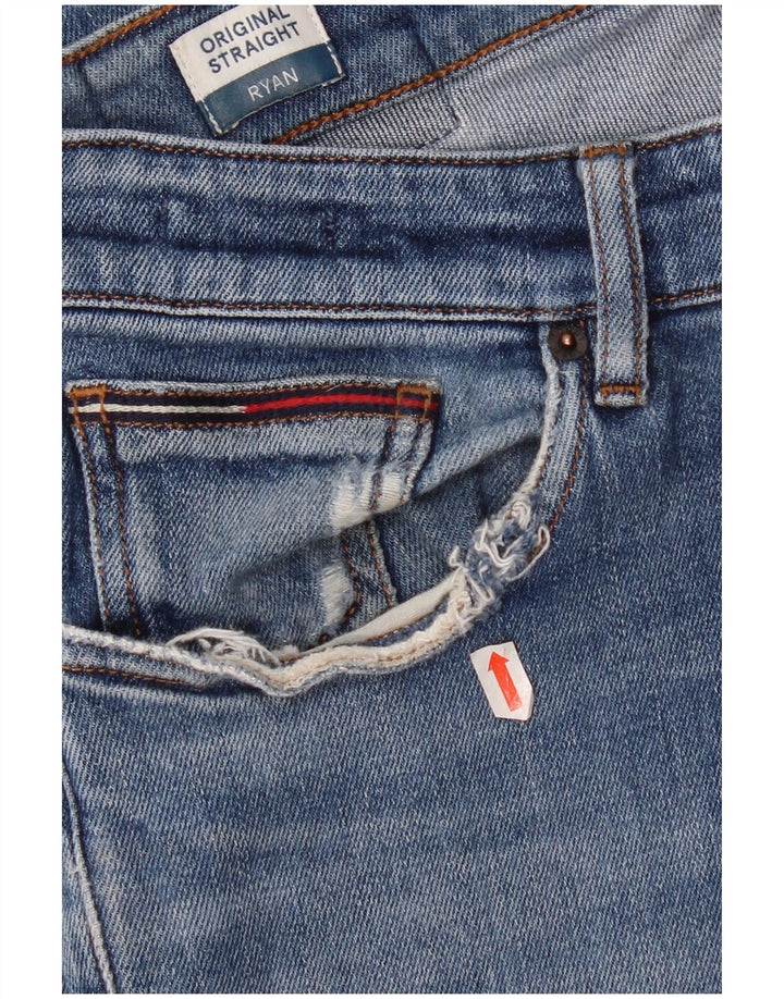 Tommy Hilfiger Herren Ryan Straight Jeans W32 L42 Blaue Baumwolle