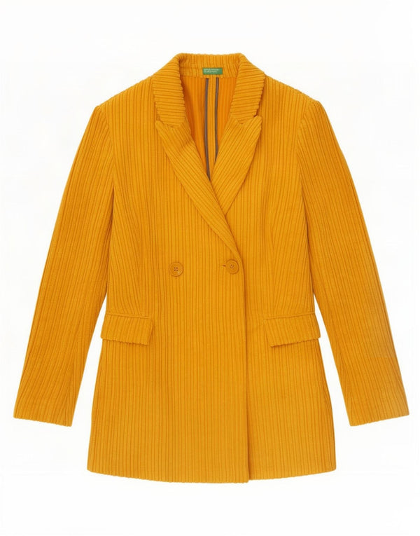 Benetton Zweireihiger Cord-Blazer für Damen, Gr. 6, XS, Gelb