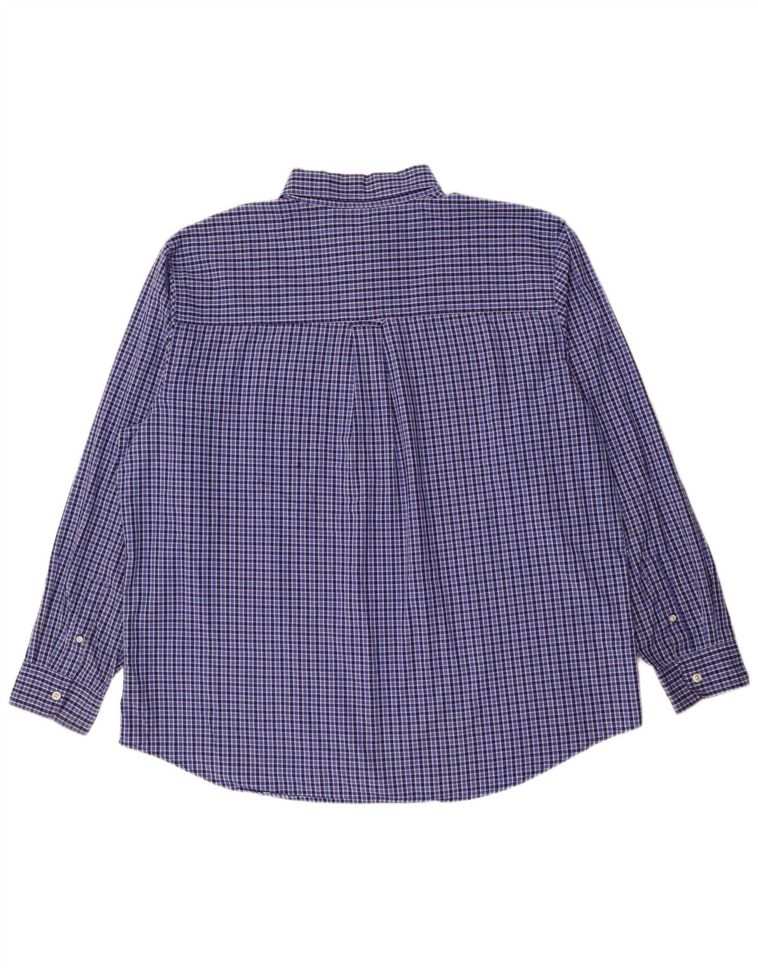 Chaps pflegeleichtes Herrenhemd 2XL aus blauer Gingham-Baumwolle