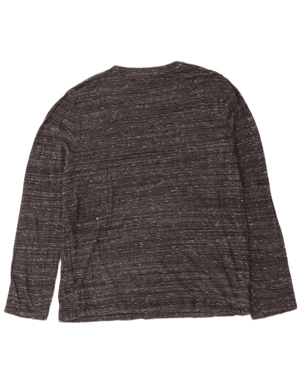 SUPERDRY Herren-Oberteil, langärmelig, 3XL, grau meliert, Baumwolle