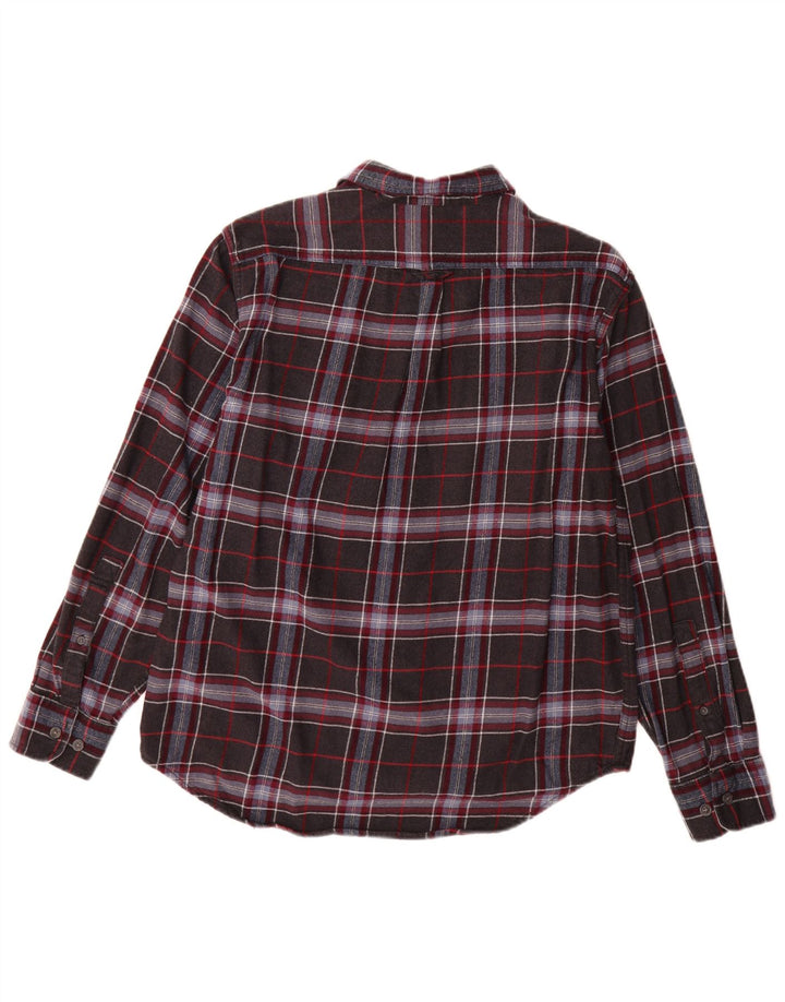 Eddie Bauer Herren-Flanellhemd, groß, grau kariert, Baumwolle