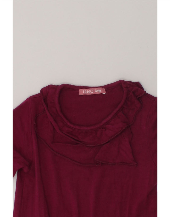 LIU JO Baby Girls Long Sleeve Jumper Dress 9-12 Months Maroon Viscose | Vintage Liu Jo | Thrift | Second-Hand Liu Jo | Used Clothing | Messina Hembry 