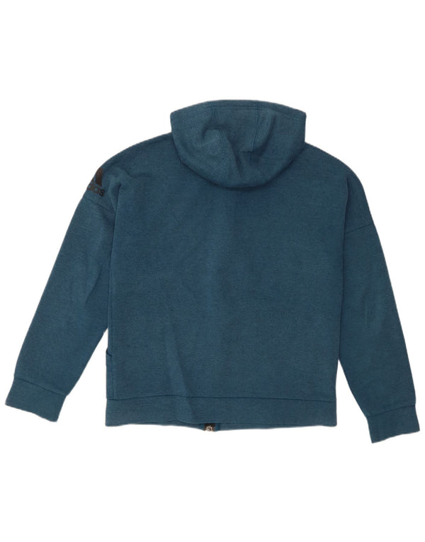 Adidas Jungen-Kapuzenpullover mit Reißverschluss, 13–14 Jahre, blau gefleckte Baumwolle