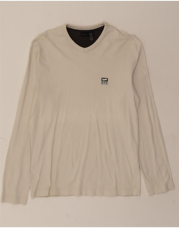 GAS Mens Top Long Sleeve Medium Beige Cotton Vintage Gas and Second-Hand Gas from Messina Hembry 