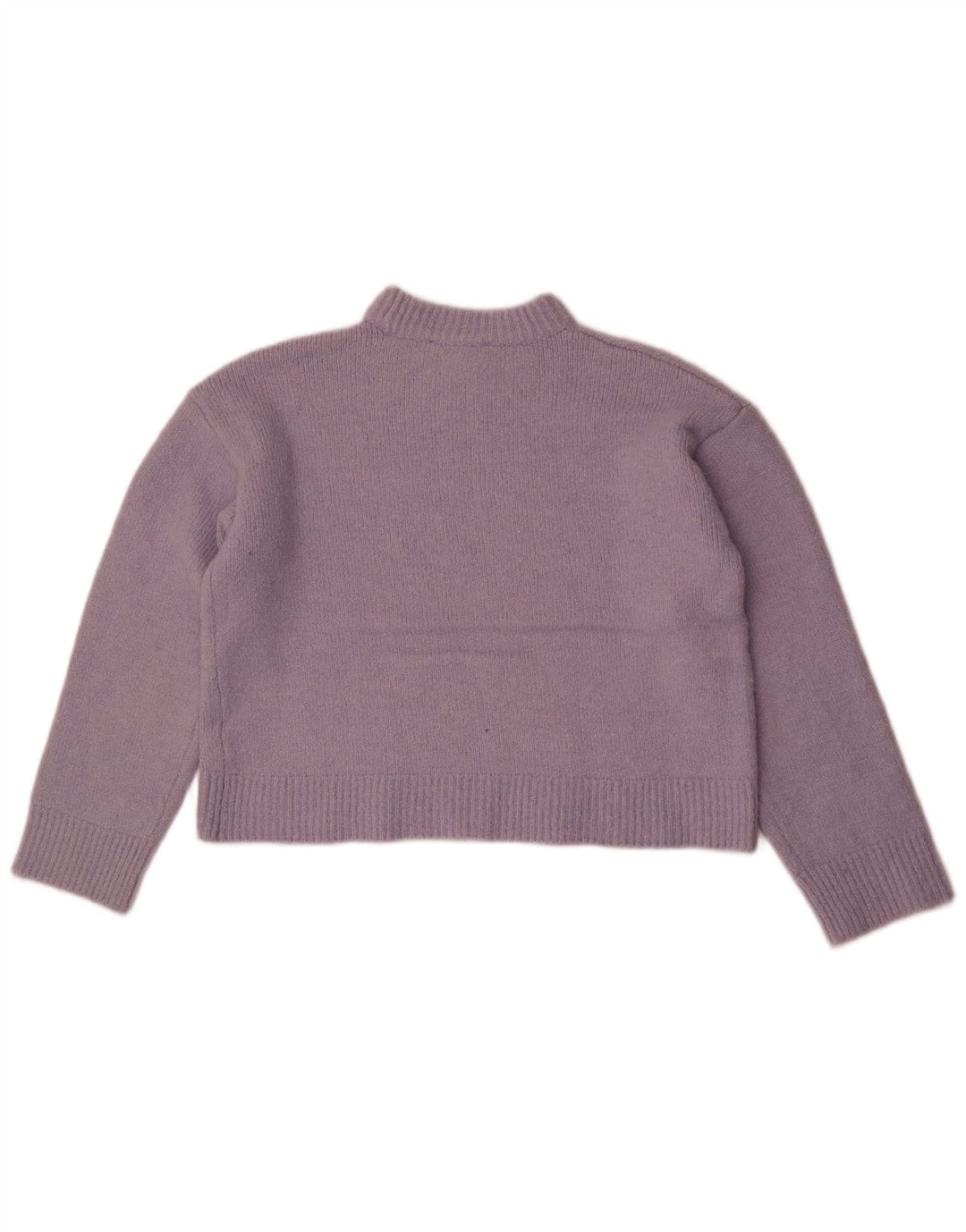Zara Damen Crop Crew Neck Pullover Pullover UK 14 Mittellila Polyester