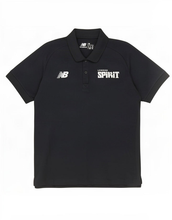 New Balance Damen Grafik-Poloshirt UK 16 Large Schwarz Polyester