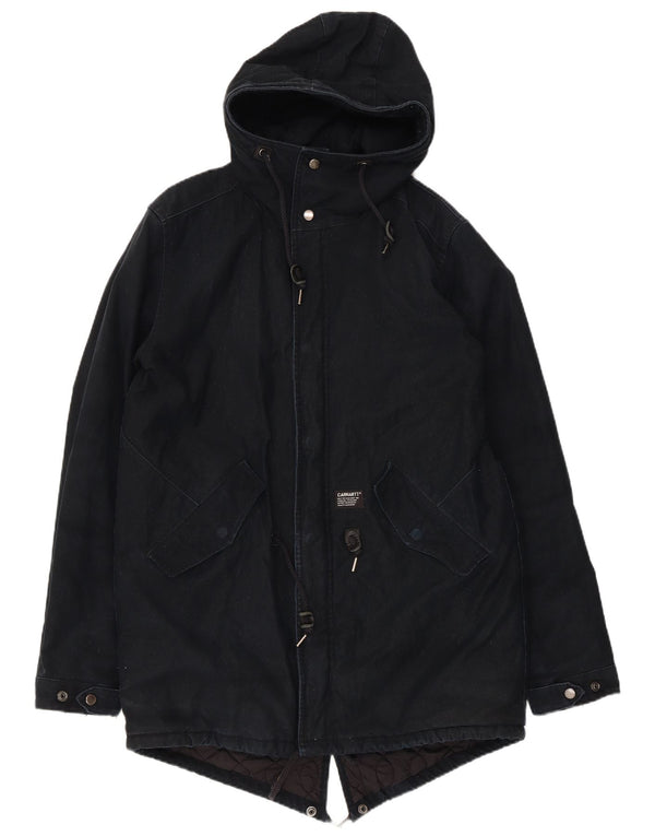Carhartt Herren-Parka mit Kapuze, UK 40, Größe L, marineblaues Nylon