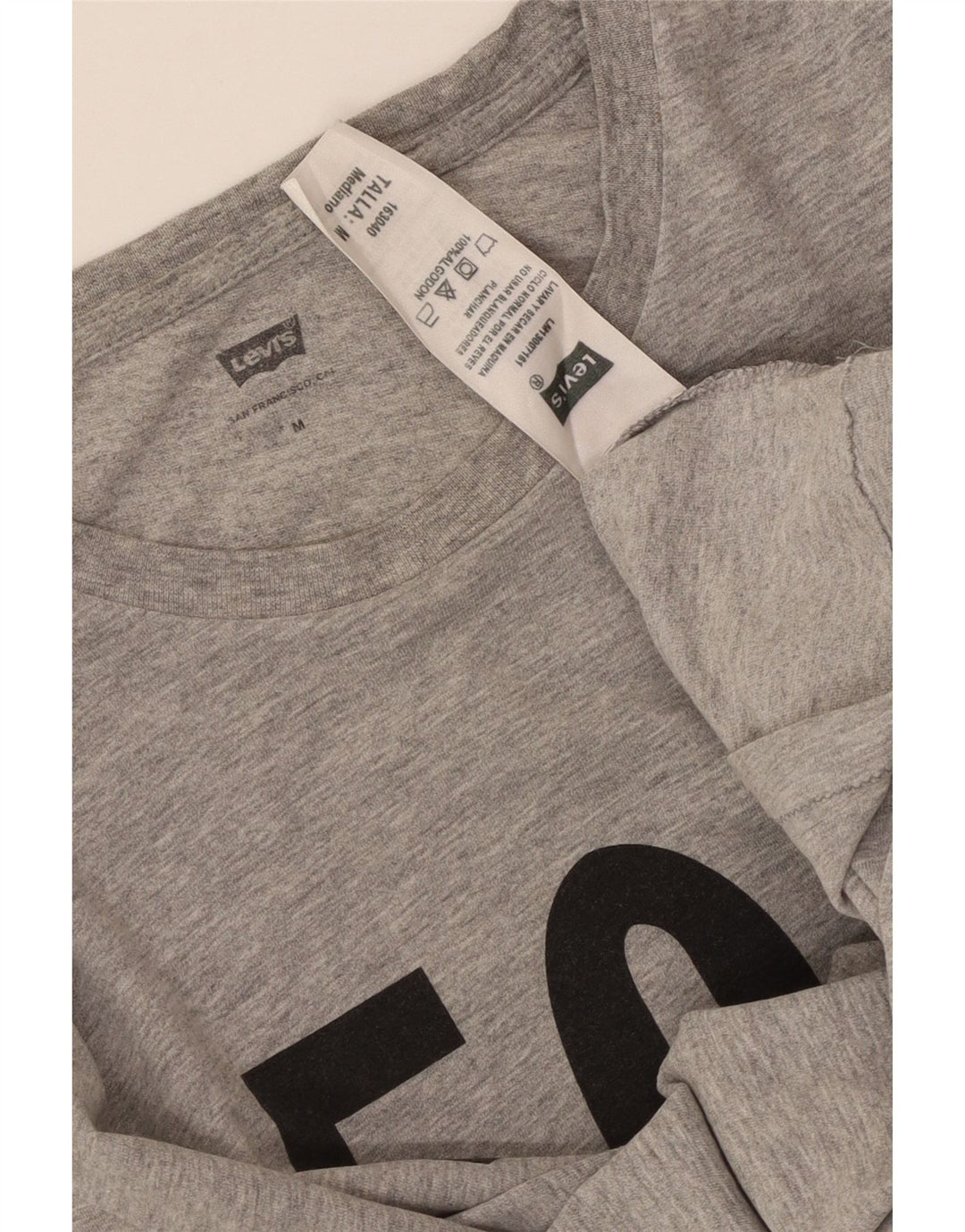 Levi's Herren 501 Graphic T-Shirt-Oberteil aus mittelgrau gefleckter Baumwolle