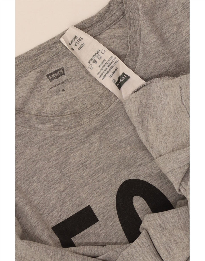 Levi's Herren 501 Graphic T-Shirt-Oberteil aus mittelgrau gefleckter Baumwolle