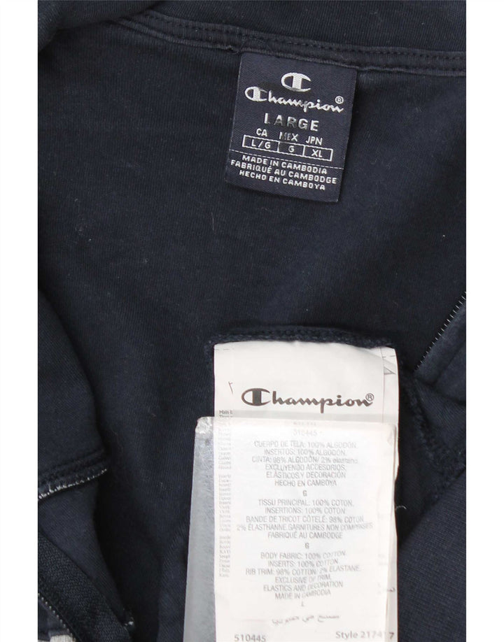 Champion Herren-Trainingsanzug-Oberteil, große marineblau gestreifte Baumwolle