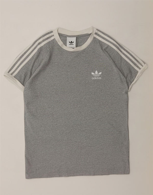 Adidas Herren T-Shirt Top Mittelgrau gefleckte Baumwolle