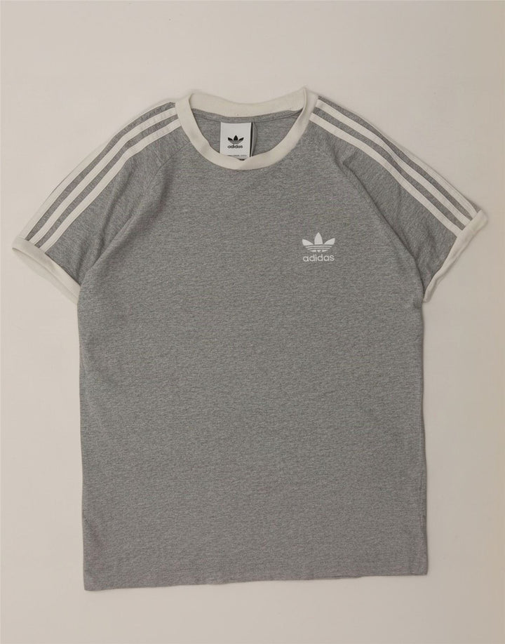 Adidas Herren T-Shirt Top Mittelgrau gefleckte Baumwolle