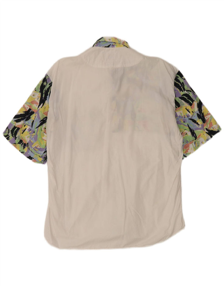 Le Frog Herren-Kurzarmshirt, Größe 39 40, Mittelweiß, Farbblock