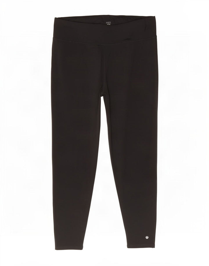 Marks & Spencer Damen Leggings UK 22 3XL Schwarz Polyester